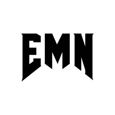 Teknoloji şirketi için EMN mektup logosu tasarımı. EMN logo tasarımı siyah ve beyaz renk kombinasyonu. EMN logosu, EMN vektörü, EMN tasarımı, EMN simgesi, EMN alfabesi. EMN tipografi logosu tasarımı