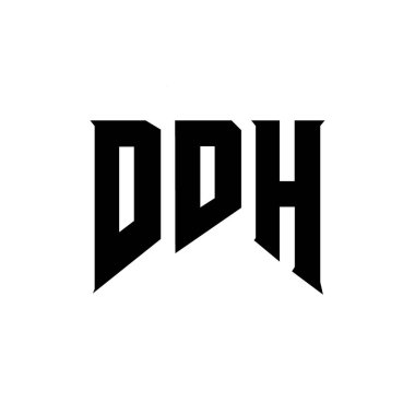 Teknoloji şirketi için DDH mektup logosu tasarımı. DDH logosu siyah ve beyaz renk kombinasyonu tasarladı. DDH logosu, DDH vektörü, DDH tasarımı, DDH simgesi, DDH alfabesi. DDH tipografi logosu tasarımı