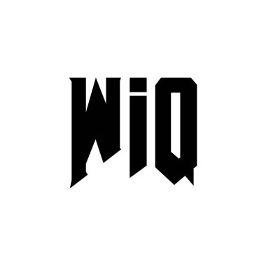 Teknoloji şirketi için WIQ mektup logosu tasarımı. WIQ logosu siyah ve beyaz renk kombinasyonu tasarladı. WIQ logosu, WIQ vektörü, WIQ tasarımı, WIQ simgesi, WIQ alfabesi. WIQ tipografi logosu tasarımı