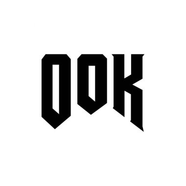 Teknoloji şirketi için mektup logosu tasarımı. Tamam logo tasarımı siyah ve beyaz renk kombinasyonu. OOK logosu, OOK vektörü, OOK tasarımı, OOK simgesi, OOK alfabesi. Tamam tipografi logosu tasarımı