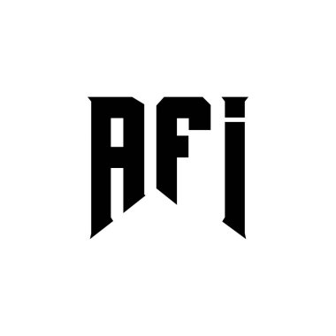 Teknoloji şirketi için AFI mektup logosu tasarımı. AFI logosu siyah-beyaz renk kombinasyonu tasarladı. AFI logosu, AFI vektörü, AFI tasarımı, AFI simgesi, AFI alfabesi. AFI tipografi logosu tasarımı.