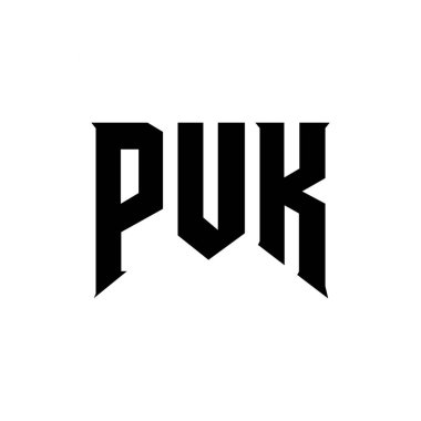 Teknoloji şirketi için PUK mektup logosu tasarımı. PUK logo tasarımı siyah ve beyaz renk kombinasyonu. PUK logosu, PUK vektörü, PUK tasarımı, PUK simgesi, PUK alfabesi. PUK tipografi logosu tasarımı