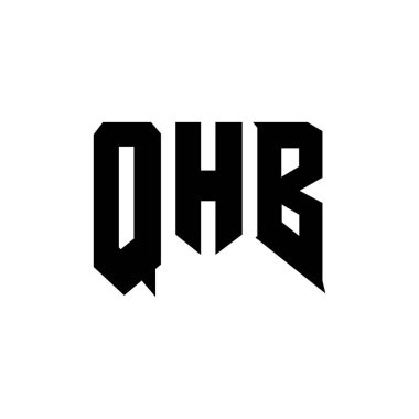Teknoloji şirketi için QHB harf logosu tasarımı. QHB logo tasarımı siyah ve beyaz renk kombinasyonu. QHB logosu, QHB vektörü, QHB tasarımı, QHB simgesi, QHB alfabesi. QHB tipografi logosu tasarımı