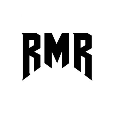 Teknoloji şirketi için RMR harf logosu tasarımı. RMR logo tasarımı siyah beyaz kombinasyon. RMR logosu, RMR vektörü, RMR tasarımı, RMR simgesi, RMR alfabesi. RMR tipografi logosu tasarımı