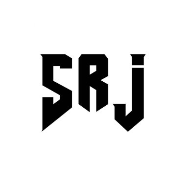 Teknoloji şirketi için SRJ harf logosu tasarımı. SRJ logo tasarımı siyah ve beyaz renk kombinasyonu. SRJ logosu, SRJ vektörü, SRJ tasarımı, SRJ simgesi, SRJ alfabesi. SRJ tipografi logosu tasarımı