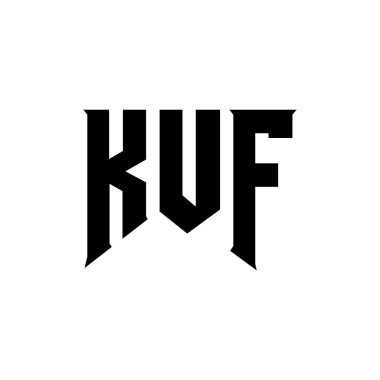 Teknoloji şirketi için KUF mektup logosu tasarımı. KUF logo tasarımı siyah ve beyaz renk kombinasyonu. KUF logosu, KUF vektörü, KUF tasarımı, KUF simgesi, KUF alfabesi. KUF tipografi logosu tasarımı