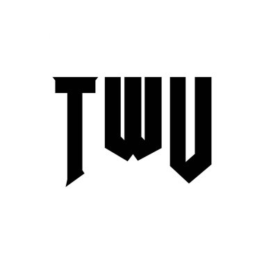 Teknoloji şirketi için TWU mektup logosu tasarımı. TWU logo tasarımı siyah ve beyaz renk kombinasyonu. TWU logosu, TWU vektörü, TWU tasarımı, TWU simgesi, TWU alfabesi. TWU tipografi logosu tasarımı