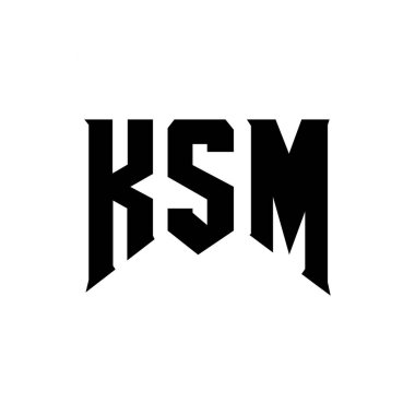 Teknoloji şirketi için KSM mektup logosu tasarımı. KSM logo tasarımı siyah ve beyaz renk kombinasyonu. KSM logosu, KSM vektörü, KSM tasarımı, KSM simgesi, KSM alfabesi. KSM tipografi logosu tasarımı