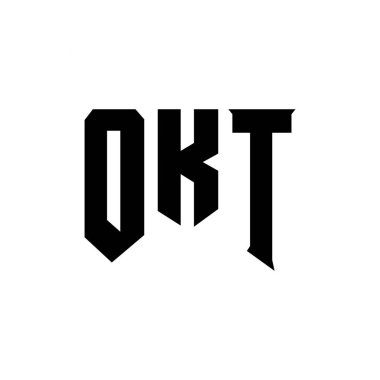 Teknoloji şirketi için OKT harf logosu tasarımı. OKT logo tasarımı siyah ve beyaz renk kombinasyonu. OKT logosu, OKT vektörü, OKT tasarımı, OKT simgesi, OKT alfabesi. OKT tipografi logosu tasarımı