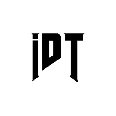 Teknoloji şirketi için IDT harf logosu tasarımı. IDT logosu siyah ve beyaz renk kombinasyonu tasarladı. IDT logosu, IDT vektörü, IDT tasarımı, IDT simgesi, IDT alfabesi. IDT tipografi logosu tasarımı