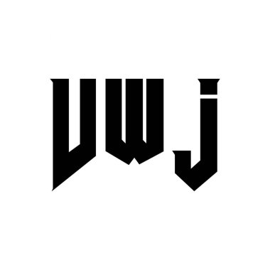 Teknoloji şirketi için VWJ mektup logosu tasarımı. VWJ logo tasarımı siyah ve beyaz renk kombinasyonu. VWJ logosu, VWJ vektörü, VWJ tasarımı, VWJ simgesi, VWJ alfabesi. VWJ tipografi logosu tasarımı