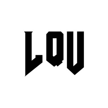 Teknoloji şirketi için LQU mektup logosu tasarımı. LQU logo tasarımı siyah-beyaz renk kombinasyonu. LQU logosu, LQU vektörü, LQU tasarımı, LQU simgesi, LQU alfabesi. LQU tipografi logosu tasarımı