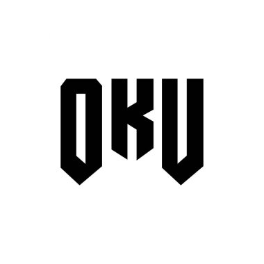Teknoloji şirketi için OKU mektup logosu tasarımı. OKU logo tasarımı siyah-beyaz renk kombinasyonu. OKU logosu, OKU vektörü, OKU tasarımı, OKU simgesi, OKU alfabesi. OKU tipografi logosu tasarımı