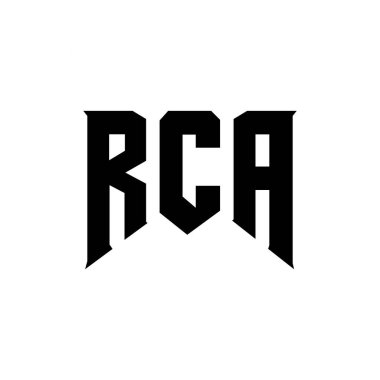 Teknoloji şirketi için RCA mektup logosu tasarımı. RCA logo tasarımı siyah ve beyaz renk kombinasyonu. RCA logosu, RCA vektörü, RCA tasarımı, RCA simgesi, RCA alfabesi. RCA tipografi logosu tasarımı