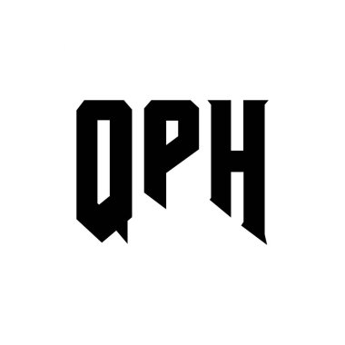 Teknoloji şirketi için QPH harf logosu tasarımı. QPH logo tasarımı siyah ve beyaz renk kombinasyonu. QPH logosu, QPH vektörü, QPH dizaynı, QPH simgesi, QPH alfabesi. QPH tipografi logosu tasarımı
