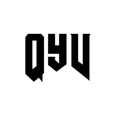 Teknoloji şirketi için QYV harf logosu tasarımı. QYV logo tasarımı siyah ve beyaz renk kombinasyonu. QYV logosu, QYV vektörü, QYV tasarımı, QYV simgesi, QYV alfabesi. QYV tipografi logosu tasarımı