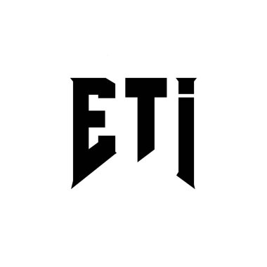 Teknoloji şirketi için ETI mektup logosu tasarımı. ETI logo tasarımı siyah ve beyaz renk kombinasyonu. ETI logosu, ETI vektörü, ETI tasarımı, ETI simgesi, ETI alfabesi. ETI tipografi logosu tasarımı