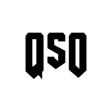 Teknoloji şirketi için QSO mektup logosu tasarımı. QSO logo tasarımı siyah ve beyaz renk kombinasyonu. QSO logosu, QSO vektörü, QSO tasarımı, QSO simgesi, QSO alfabesi. QSO tipografi logosu tasarımı