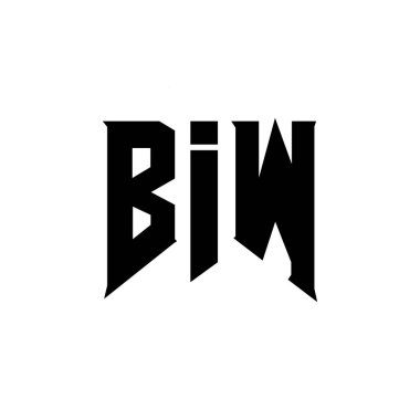 Teknoloji şirketi için BIW mektup logosu tasarımı. BIW logo tasarımı siyah ve beyaz renk kombinasyonu. BIW logosu, BIW vektörü, BIW tasarımı, BIW simgesi, BIW alfabesi. BIW tipografi logosu tasarımı.