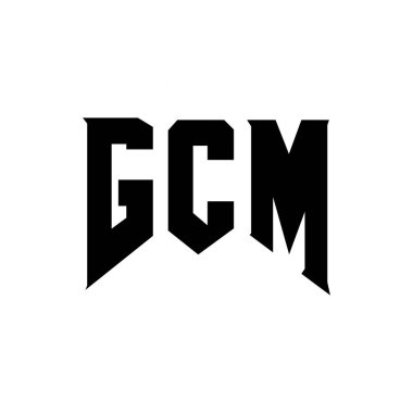 GCM letter logo design for technology company. GCM logo design black and white color combination. GCM logo, GCM vector, GCM design, GCM icon, GCM alphabet. GCM typography logo design clipart