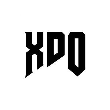 XDO letter logo design for technology company. XDO logo design black and white color combination. XDO logo, XDO vector, XDO design, XDO icon, XDO alphabet. XDO typography logo design clipart