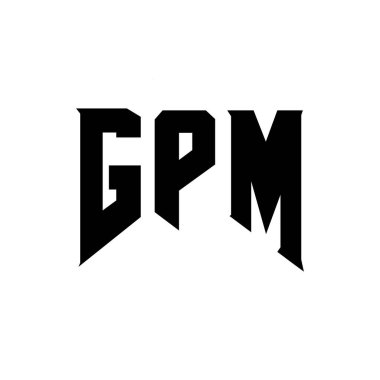 Teknoloji şirketi için GPM mektup logosu tasarımı. GPM logo tasarımı siyah ve beyaz renk kombinasyonu. GPM logosu, GPM vektörü, GPM tasarımı, GPM simgesi, GPM alfabesi. GPM tipografi logosu tasarımı