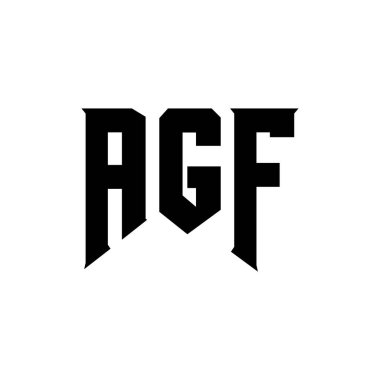Teknoloji şirketi için AGF mektup logosu tasarımı. AGF logo tasarımı siyah ve beyaz renk kombinasyonu. AGF logosu, AGF vektörü, AGF tasarımı, AGF simgesi, AGF alfabesi. AGF tipografi logosu tasarımı.