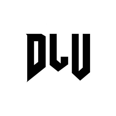 Teknoloji şirketi için DLU mektup logosu tasarımı. DLU logo tasarımı siyah-beyaz renk kombinasyonu. DLU logosu, DLU vektörü, DLU tasarımı, DLU simgesi, DLU alfabesi. DLU tipografi logosu tasarımı