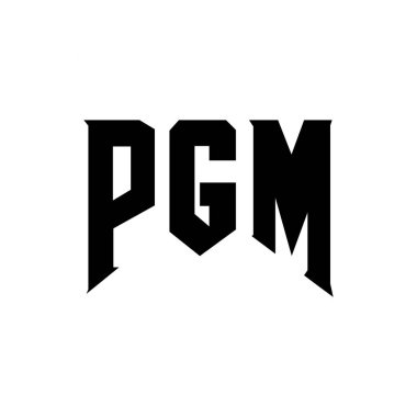 PGM letter logo design for technology company. PGM logo design black and white color combination. PGM logo, PGM vector, PGM design, PGM icon, PGM alphabet. PGM typography logo design clipart