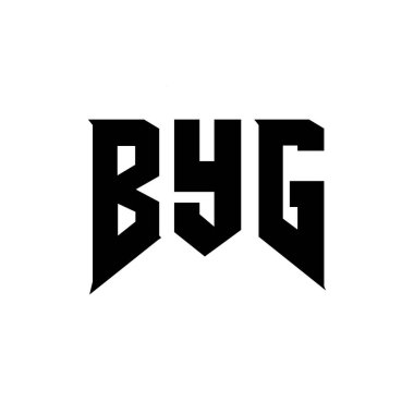 Teknoloji şirketi için BYG mektup logosu tasarımı. BYG logo tasarımı siyah beyaz renk kombinasyonu. BYG logosu, BYG vektörü, BYG tasarımı, BYG simgesi, BYG alfabesi. BYG tipografi logosu tasarımı.