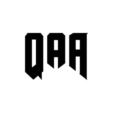 Teknoloji şirketi için QAA mektup logosu tasarımı. QAA logo tasarımı siyah ve beyaz renk kombinasyonu. QAA logosu, QAA vektörü, QAA tasarımı, QAA simgesi, QAA alfabesi. QAA tipografi logosu tasarımı
