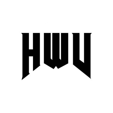Teknoloji şirketi için HWV mektup logosu tasarımı. HWV logo tasarımı siyah ve beyaz renk kombinasyonu. HWV logosu, HWV vektörü, HWV tasarımı, HWV simgesi, HWV alfabesi. HWV tipografi logosu tasarımı