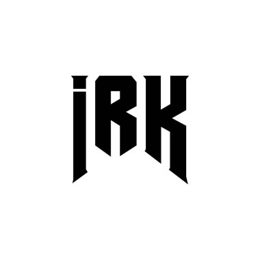 Teknoloji şirketi için IRK mektup logosu tasarımı. IRK logosu siyah-beyaz renk kombinasyonu tasarladı. IRK logosu, IRK vektörü, IRK tasarımı, IRK simgesi, IRK alfabesi. IRK tipografi logosu tasarımı