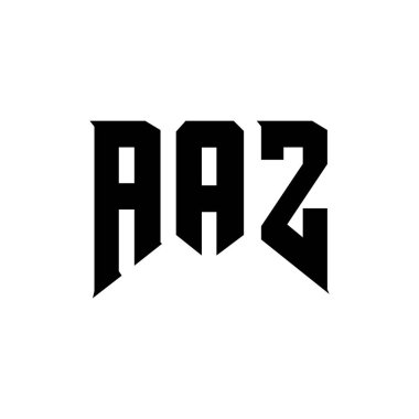 Teknoloji şirketi için AAZ harf logosu tasarımı. AAZ logo tasarımı siyah ve beyaz renk kombinasyonu. AAZ logosu, AAZ vektörü, AAZ dizaynı, AAZ simgesi, AAZ alfabesi. AAZ tipografi logosu tasarımı.
