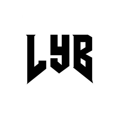 Teknoloji şirketi için LYB mektup logosu tasarımı. LYB logo tasarımı siyah ve beyaz renk kombinasyonu. LYB logosu, LYB vektörü, LYB tasarımı, LYB simgesi, LYB alfabesi. LYB tipografi logosu tasarımı