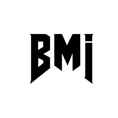 Teknoloji şirketi için BMI harf logosu tasarımı. BMI logo tasarımı siyah ve beyaz renk kombinasyonu. BMI logosu, BMI vektörü, BMI tasarımı, BMI simgesi, BMI alfabesi. BMI tipografi logosu tasarımı.