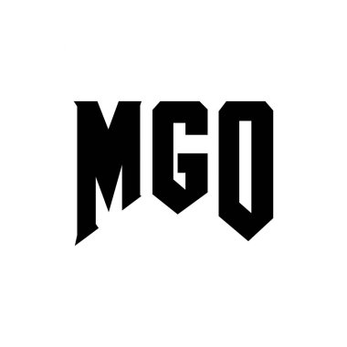 Teknoloji şirketi için MGO mektup logosu tasarımı. MGO logo tasarımı siyah ve beyaz renk kombinasyonu. MGO logosu, MGO vektörü, MGO tasarımı, MGO simgesi, MGO alfabesi. MGO tipografi logosu tasarımı