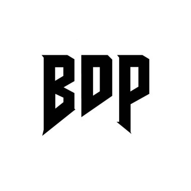 Teknoloji şirketi için BDP harf logosu tasarımı. BDP logo tasarımı siyah ve beyaz renk kombinasyonu. BDP logosu, BDP vektörü, BDP tasarımı, BDP simgesi, BDP alfabesi. BDP tipografi logosu tasarımı.