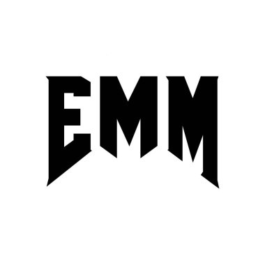 Teknoloji şirketi için EMM mektup logosu tasarımı. EMM logosu siyah ve beyaz renk kombinasyonu tasarladı. EMM logosu, EMM vektörü, EMM tasarımı, EMM simgesi, EMM alfabesi. EMM tipografi logosu tasarımı