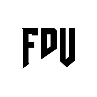 FDU letter logo design for technology company. FDU logo design black and white color combination. FDU logo, FDU vector, FDU design, FDU icon, FDU alphabet. FDU typography logo design clipart