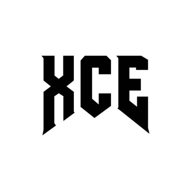 Teknoloji şirketi için XCE mektup logosu tasarımı. XCE logo tasarımı siyah ve beyaz renk kombinasyonu. XCE logosu, XCE vektörü, XCE tasarımı, XCE simgesi, XCE alfabesi. XCE tipografi logosu tasarımı