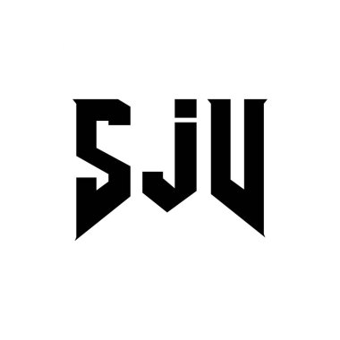 Teknoloji şirketi için SJV harf logosu tasarımı. SJV logo tasarımı siyah ve beyaz renk kombinasyonu. SJV logosu, SJV vektörü, SJV tasarımı, SJV simgesi, SJV alfabesi. SJV tipografi logosu tasarımı