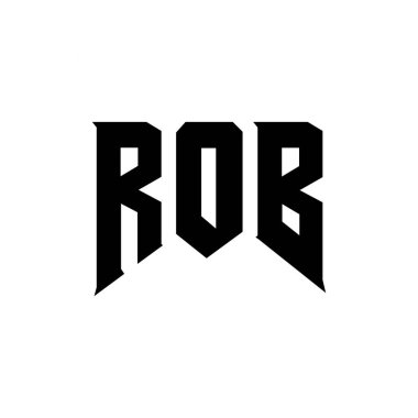 ROB 'un teknoloji şirketi için logo tasarımı. ROB logo tasarımı siyah ve beyaz renk kombinasyonu. ROB logosu, ROB vektörü, ROB tasarımı, ROB simgesi, ROB alfabesi. ROB tipografi logosu tasarımı
