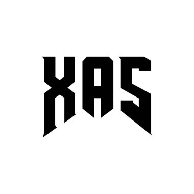 Teknoloji şirketi için XAS harf logosu tasarımı. XAS logo tasarımı siyah ve beyaz renk kombinasyonu. XAS logosu, XAS vektörü, XAS tasarımı, XAS simgesi, XAS alfabesi. XAS tipografi logosu tasarımı