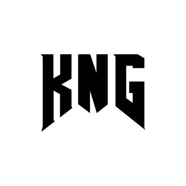 Teknoloji şirketi için KNG harf logosu tasarımı. KNG logo tasarımı siyah ve beyaz renk kombinasyonu. KNG logosu, KNG vektörü, KNG tasarımı, KNG simgesi, KNG alfabesi. KNG tipografi logo tasarımı