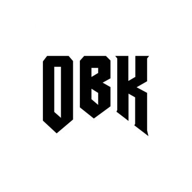Teknoloji şirketi için OBK mektup logosu tasarımı. OBK logo tasarımı siyah-beyaz renk kombinasyonu. OBK logosu, OBK vektörü, OBK tasarımı, OBK simgesi, OBK alfabesi. OBK tipografi logosu tasarımı