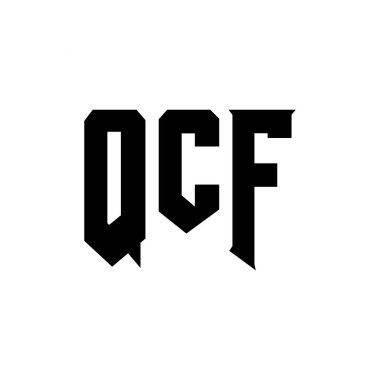 Teknoloji şirketi için QCF mektup logosu tasarımı. QCF logo tasarımı siyah ve beyaz renk kombinasyonu. QCF logosu, QCF vektörü, QCF tasarımı, QCF simgesi, QCF alfabesi. QCF tipografi logosu tasarımı