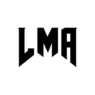 Teknoloji şirketi için LMA mektup logosu tasarımı. LMA logo tasarımı siyah ve beyaz renk kombinasyonu. LMA logosu, LMA vektörü, LMA tasarımı, LMA simgesi, LMA alfabesi. LMA tipografi logosu tasarımı