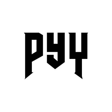 Teknoloji şirketi için PYY harf logosu tasarımı. PYY logo tasarımı siyah ve beyaz renk kombinasyonu. PYY logosu, PYY vektörü, PYY tasarımı, PYY simgesi, PYY alfabesi. PYY tipografi logosu tasarımı