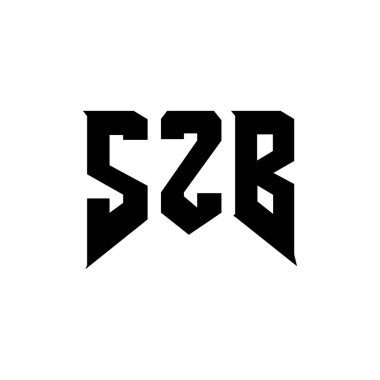 Teknoloji şirketi için SZB harf logosu tasarımı. SZB logo tasarımı siyah ve beyaz renk kombinasyonu. SZB logosu, SZB vektörü, SZB tasarımı, SZB simgesi, SZB alfabesi. SZB tipografi logosu tasarımı